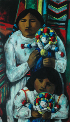 Mexiko - Zwei Mexikanerinnen mit landestypischen Puppen